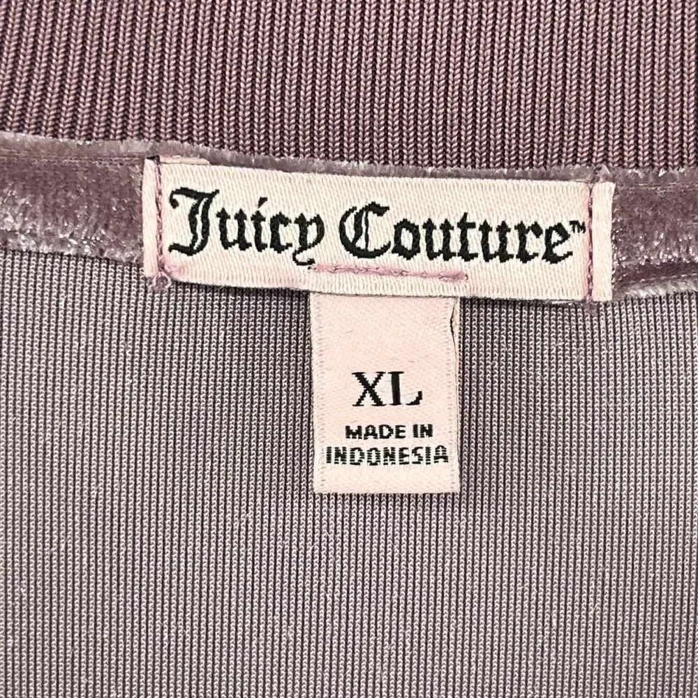 VTG Y2K Juicy Couture Lilac Shimmer Zip Up Velour Track Jacket